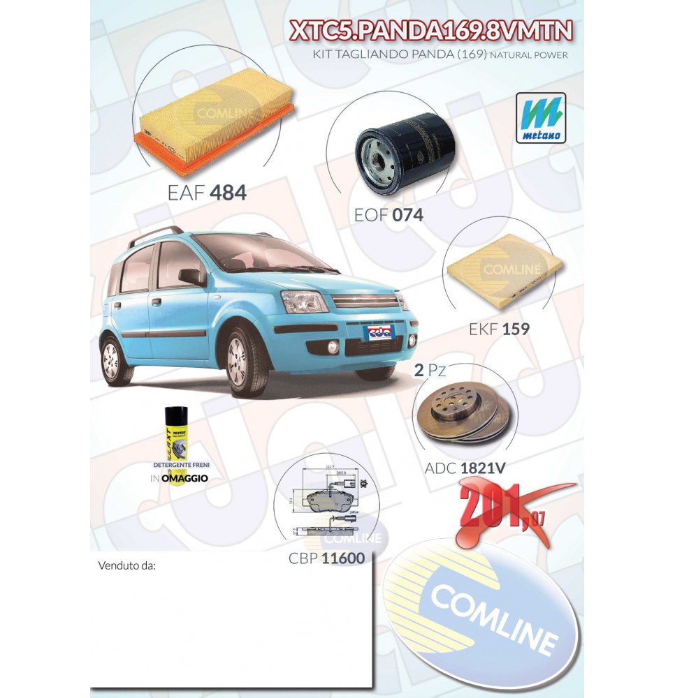 KIT TAGLIANDO + CANDELE FIAT 500 PANDA 1.1 1.2 1.4 BENZINA / NATURAL P –  AUTORICAMBI DIPAOLA